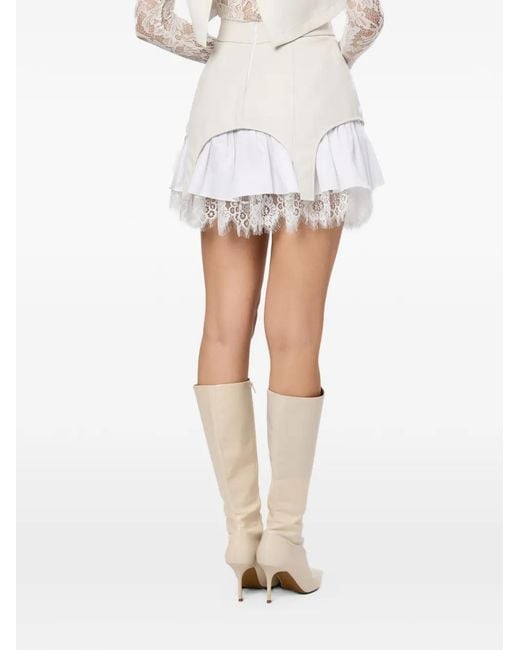 Hamza White Swan Duo Garter-Strap Skirt