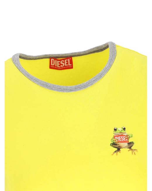DIESEL Yellow Crew-Neck Graphic T-Shirt