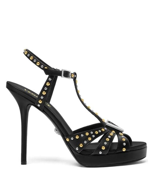 Versace Black 120Mm Leather Sandals