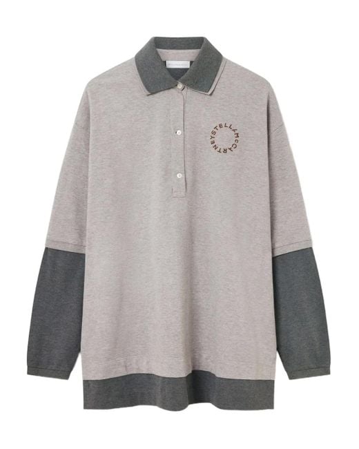 Stella McCartney Gray Long-Sleeve Polo Top