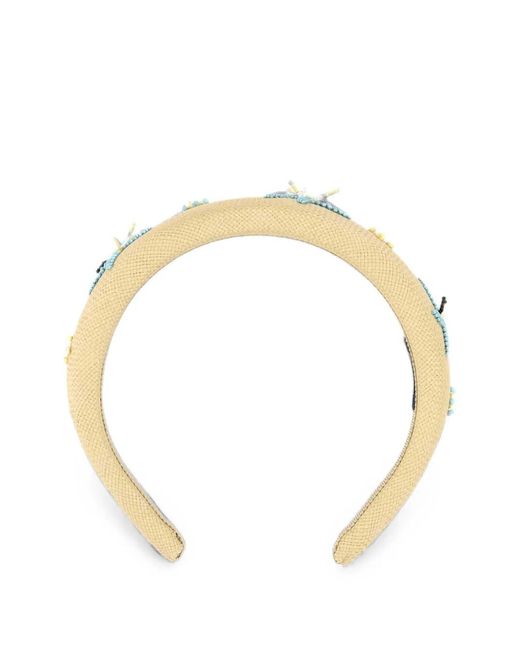 Prada Metallic Bead-Embellished Canvas Headband