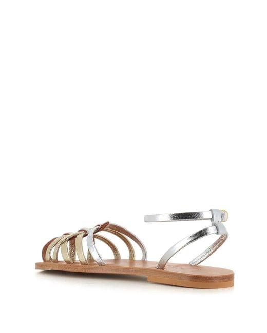 K. Jacques White Caicea Ankle-Strap Braided Leather Sandals