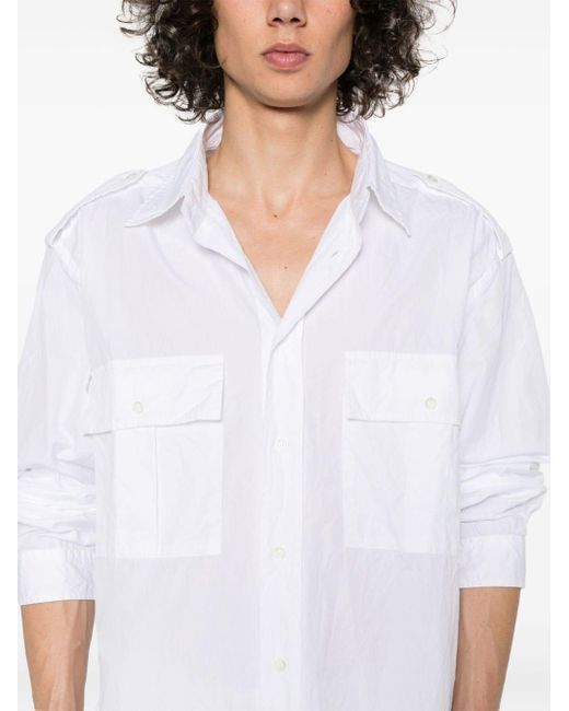 メンズ Barena Classic-collar Cotton Shirt White