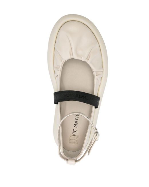 Vic Matié Nappa-leather Ballerina Shoes White