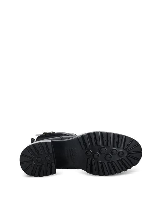 Furla Black Buckle Strap Boots