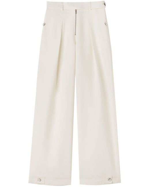 Pantalones anchos de talle alto Jil Sander de color White