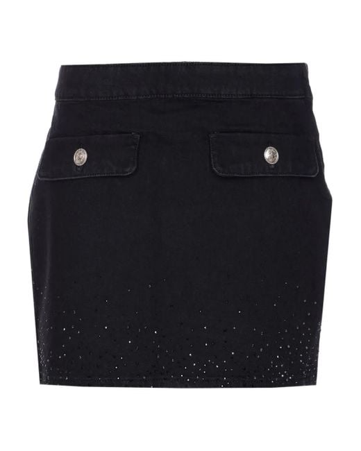 Minijupe À Ornements En Cristal Liu Jo en coloris Black