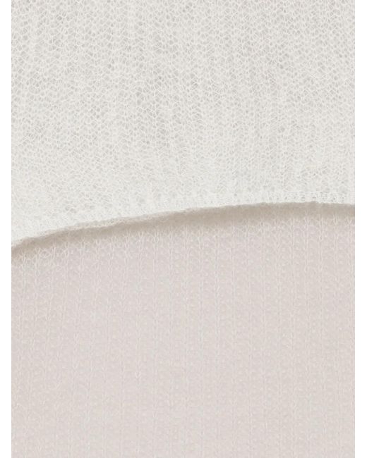 Antonelli White Elena Textured Knit Scarf
