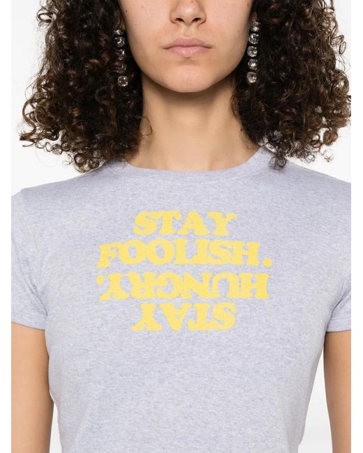 Coperni White Stay Hungry-Print T-Shirt