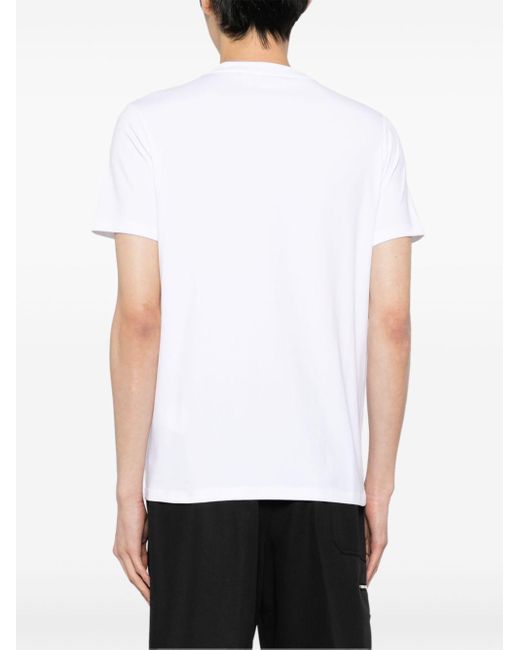 T-shirt en coton à plaque logo Karl Lagerfeld pour homme en coloris White