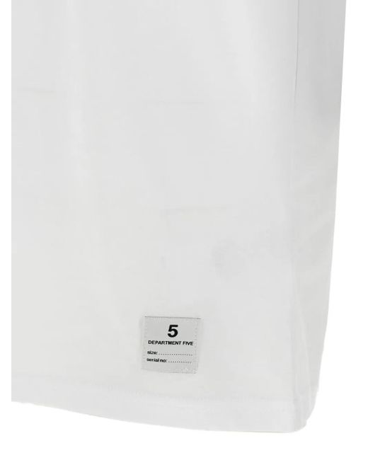 Department 5 White Logo-Patch Crew-Neck T-Shirt for men