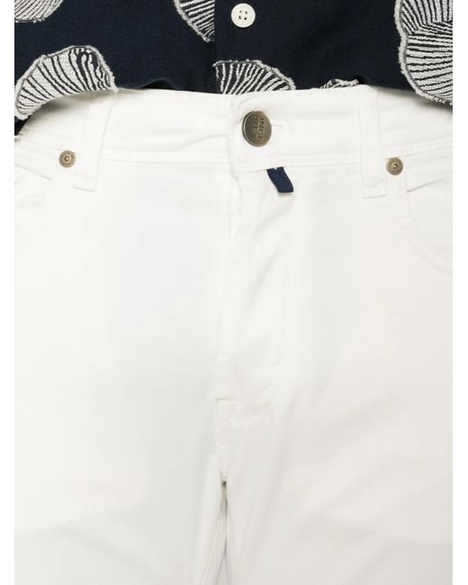 Incotex White Slim Trousers for men