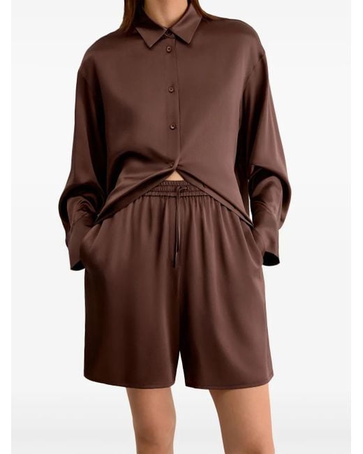 Short En Soie À Taille Élastiquée 12 STOREEZ en coloris Brown
