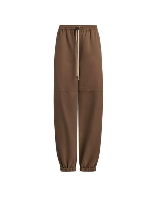 12 STOREEZ Brown Drawstring Track Pants