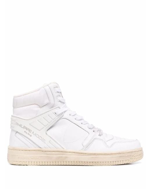 Philippe Model White High-Top Leather Sneakers