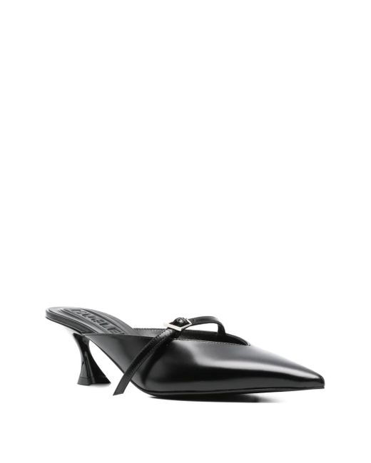Mugler Black 70Mm Pointed-Toe Ribbon Mules