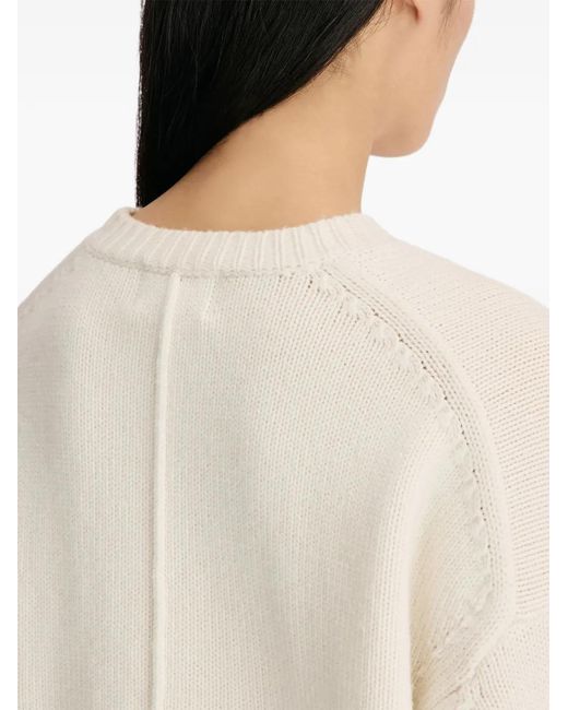 Loulou de Saison White Cashmere Drop-Shoulder Sweater