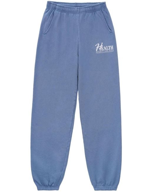 Pantalon De Jogging En Coton À Slogan Imprimé Sporty & Rich en coloris Blue