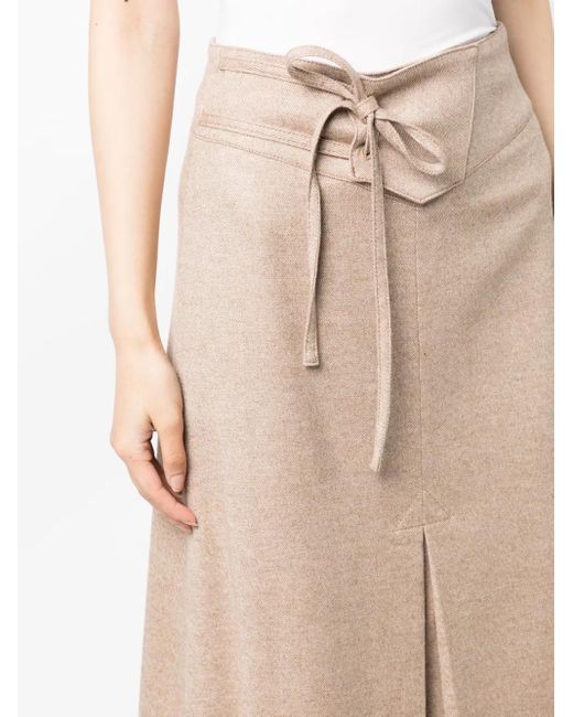 Rejina Pyo Natural Boone Wool-Blend Midi Skirt