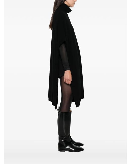 Philo-Sofie Cashmere Black Belted High-Neck Cape