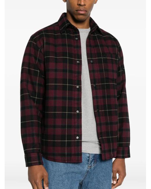 Carhartt Purple Checked Buttoned Jacket for men
