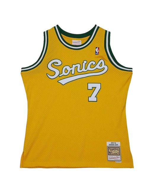Mitchell & Ness Yellow Seattle Supersonics 2003-04 Rashard Lewis Hardwood Classics Vest for men