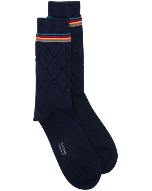 Paul Smith Blue Quilted Ankle Socks for men
