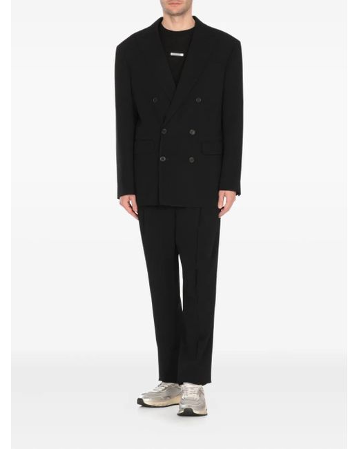 DSquared² Black Double-Breasted Peak-Lapel Suit for men