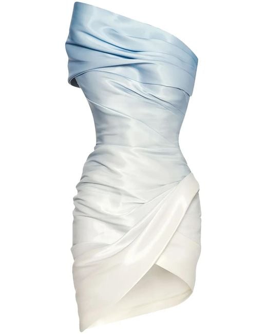 Oscar de la Renta Blue Ombré-Effect Lamé Mini Dress
