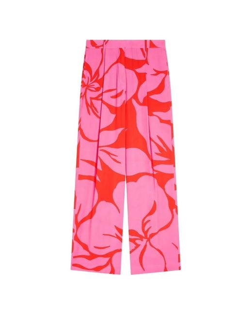 Dries Van Noten Pink Floral Tailored Pants
