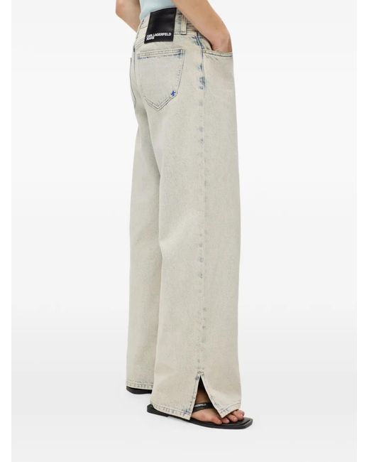 Karl Lagerfeld Gray Slit-Hem Jeans