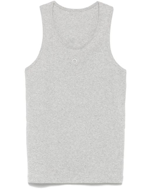 MARINE SERRE White Crescent Moon Embroidered Top for men