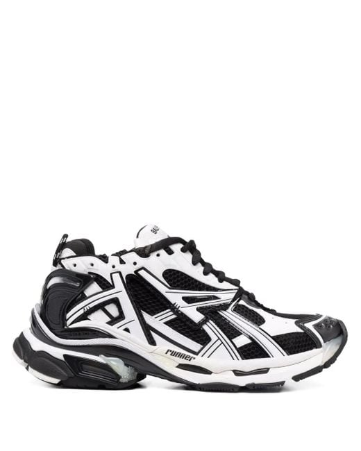 Balenciaga White Runner Two-Tone Sneakers for men