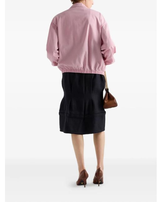 Prada Black Chevron-Pattern Wool Skirt