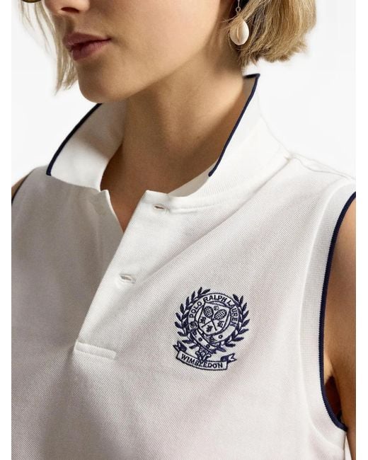 Polo Ralph Lauren White Wimbledon Sleeveless Polo Shirt