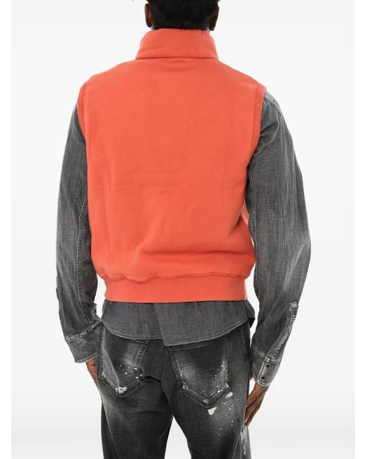 DSquared² Orange Snap-Button Gilet for men