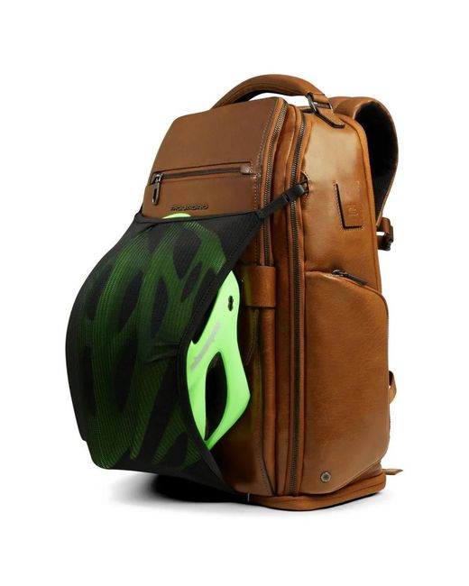 Piquadro Brown Leather Backpack for men