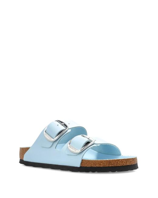 Birkenstock Blue Arizona Big Buckle Patent Leather Sandals