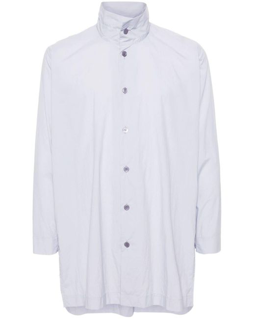 Homme Plissé Issey Miyake White Button-up Long-length Shirt for men