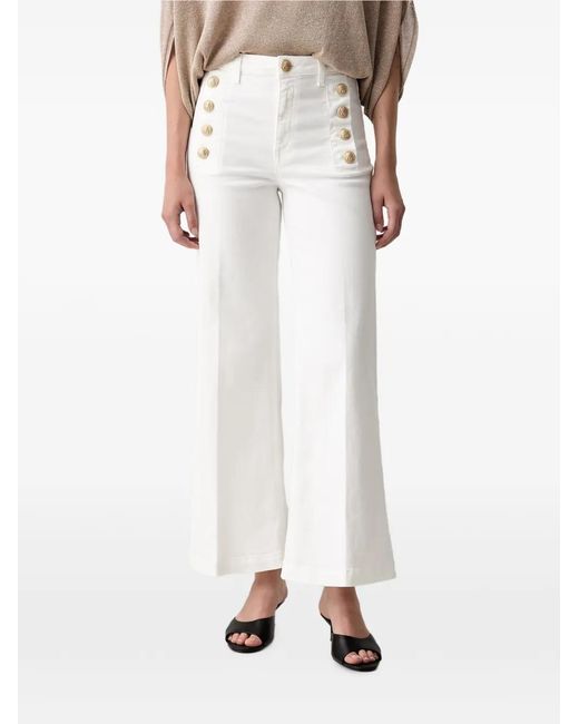 ViCOLO White Cristina Wide-Leg Jeans