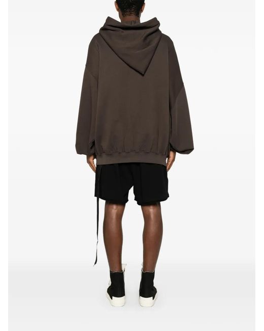 Rick Owens Brown Mountain Asymmetric Zip-Up Hoodie for men