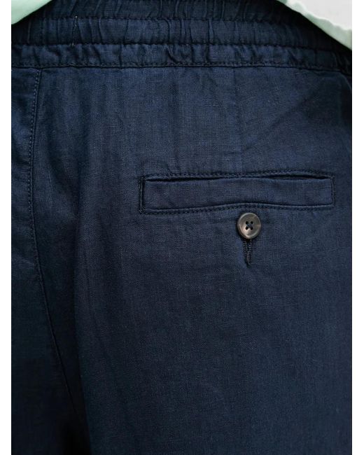 Benetton Blue Short Plissé À Taille Élastiquée for men