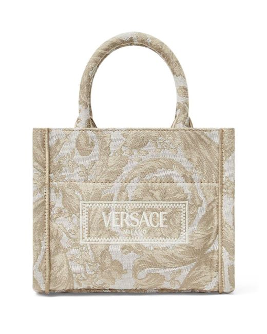 Versace Natural Barocco Athena Canvas Handbag