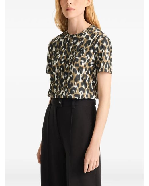 Fusalp Black T-Shirt Talixe À Motif Léopard