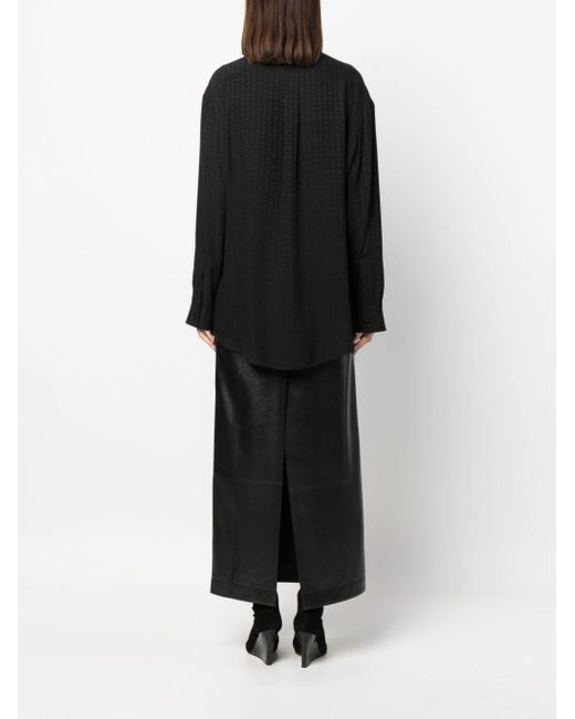 Givenchy Black Silk Oversized Shirt