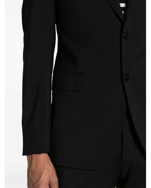 Emporio Armani Black Single-breasted Virgin Wool Suit for men
