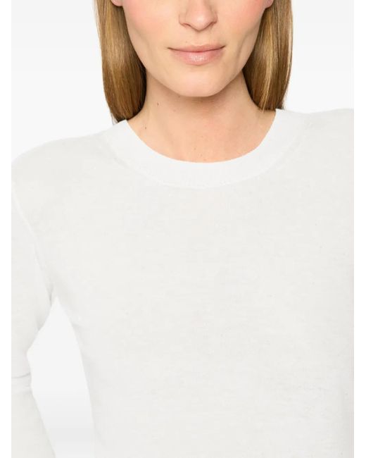 Top con cuello redondo Genny de color White