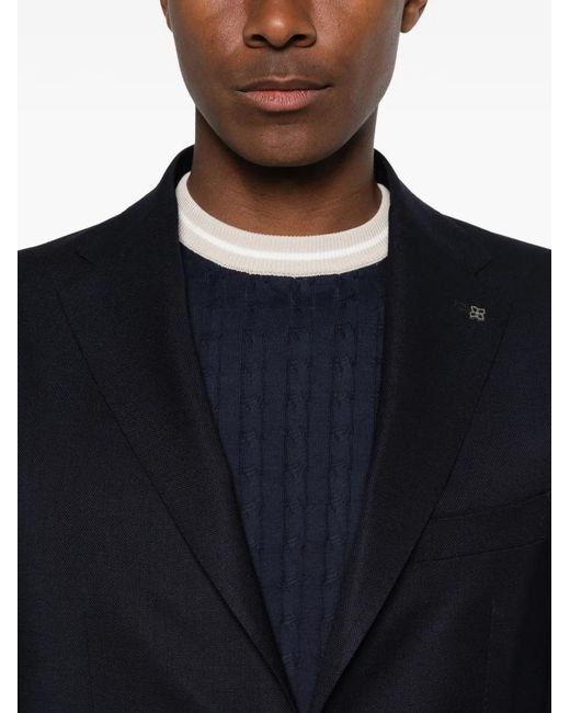 Chaqueta Con Solapas De Muesca Tagliatore de hombre de color Blue