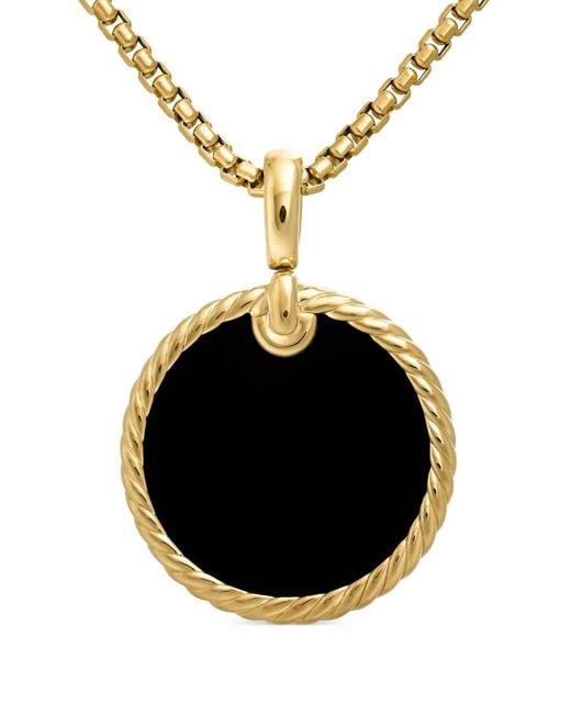 David Yurman Black 18Kt Dy Elements Disc Pendant (24Mm)