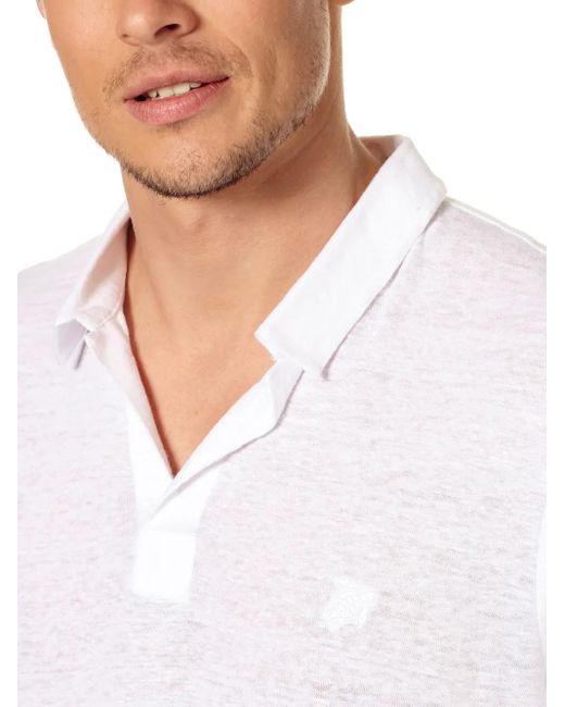 Vilebrequin White Pyramid Linen Polo Shirt for men